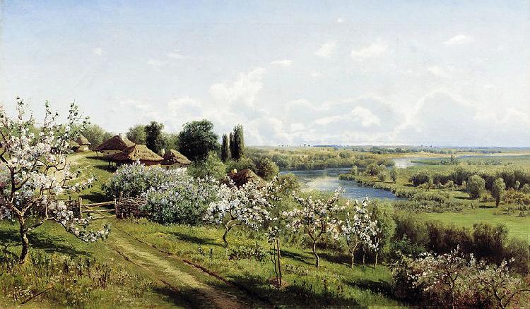 Nikolay Sergeyev Apple blossom. In Little Russia oil painting image